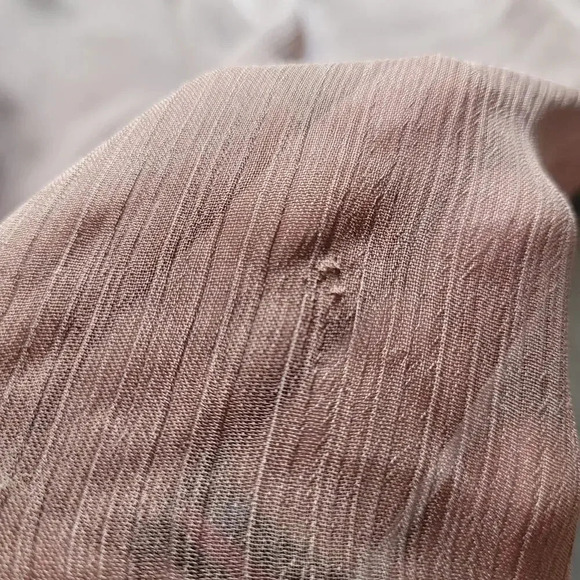 Boston Proper Women's Kaftan Chiffon Blouse Size M Brown Ombre V-neck Studded - Picture 8 of 11